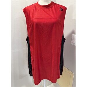 Rare Vintage Shaq Brand SO32 Jersey Sz L Made In Egypt Red Black Sleeveless